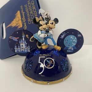 Walt Disney World 50th Anniversary Mickey Minnie Ear Hat Christmas Ornament‎
